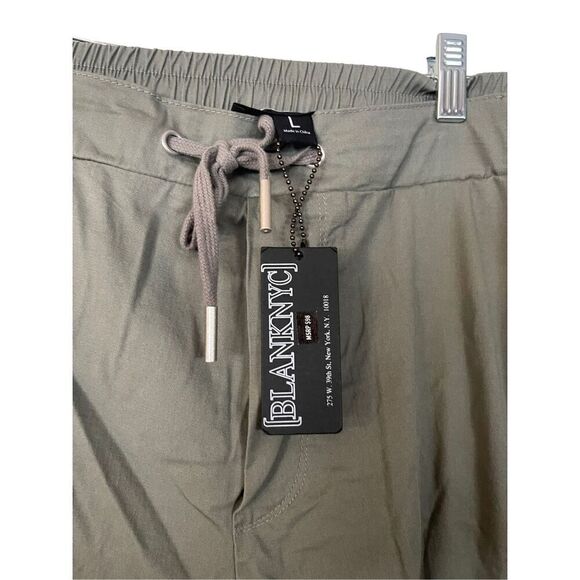 New BlankNYC Mens Olive Green Classic Fit Drawstring Pull-On Jogger Pants Size L - Picture 3 of 12